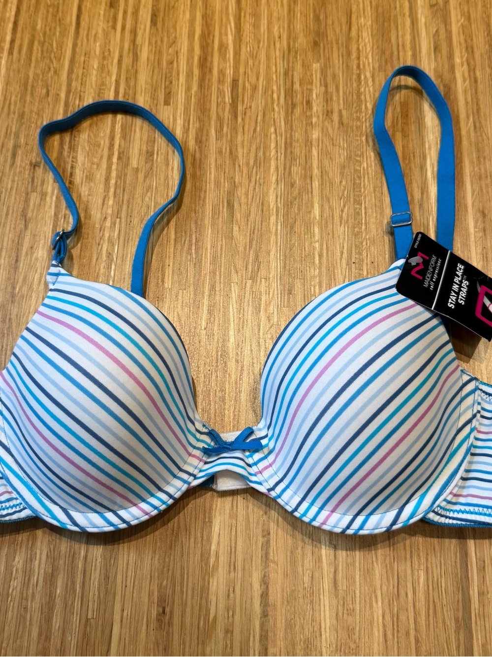 Maidenform Blue Striped Bra